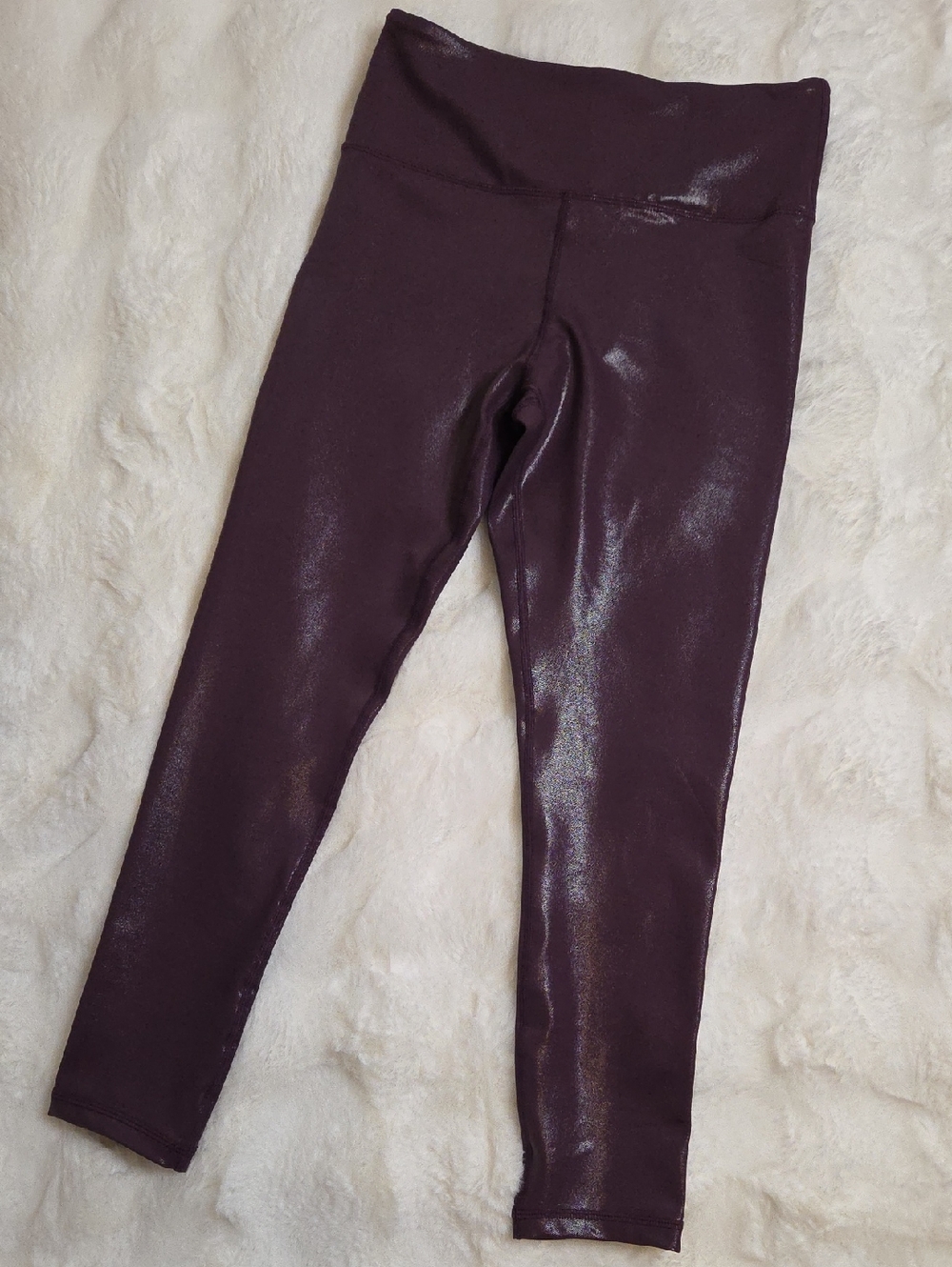 ZYIA Metallic Plum Compression Leggings